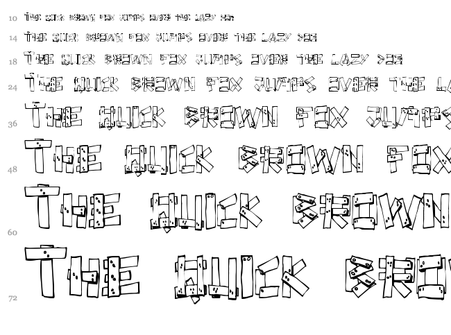 FE Planks font waterfall
